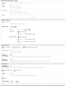 Tendenci Add New Membership Type Screenshot